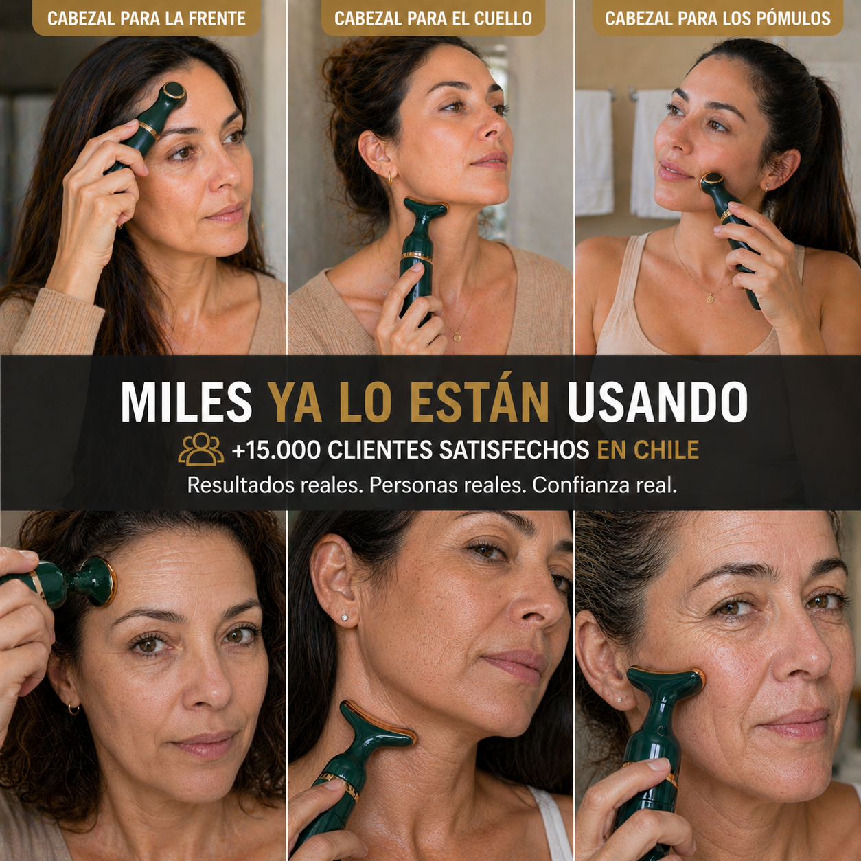 Reafirma tu rostro sin cirugía. Tecnología 3 en 1 que trabaja donde las cremas no llegan