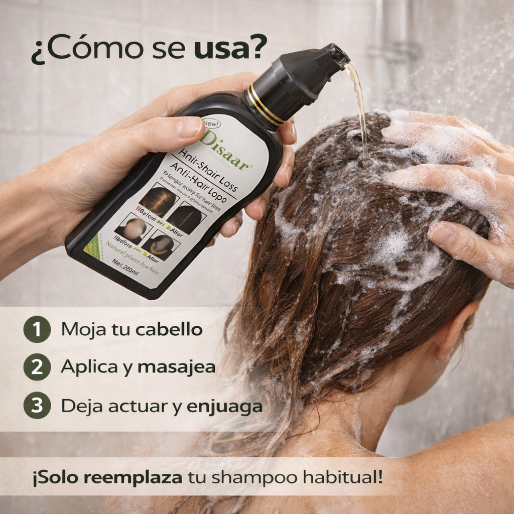 Shampoo Disaar - ¡Detén la caída del cabello desde el Primer Uso!