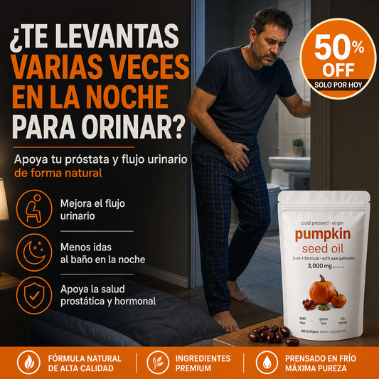 Aceite Semilla Calabaza - Duerme sin interrupciones y mejora tu flujo urinario de forma natural