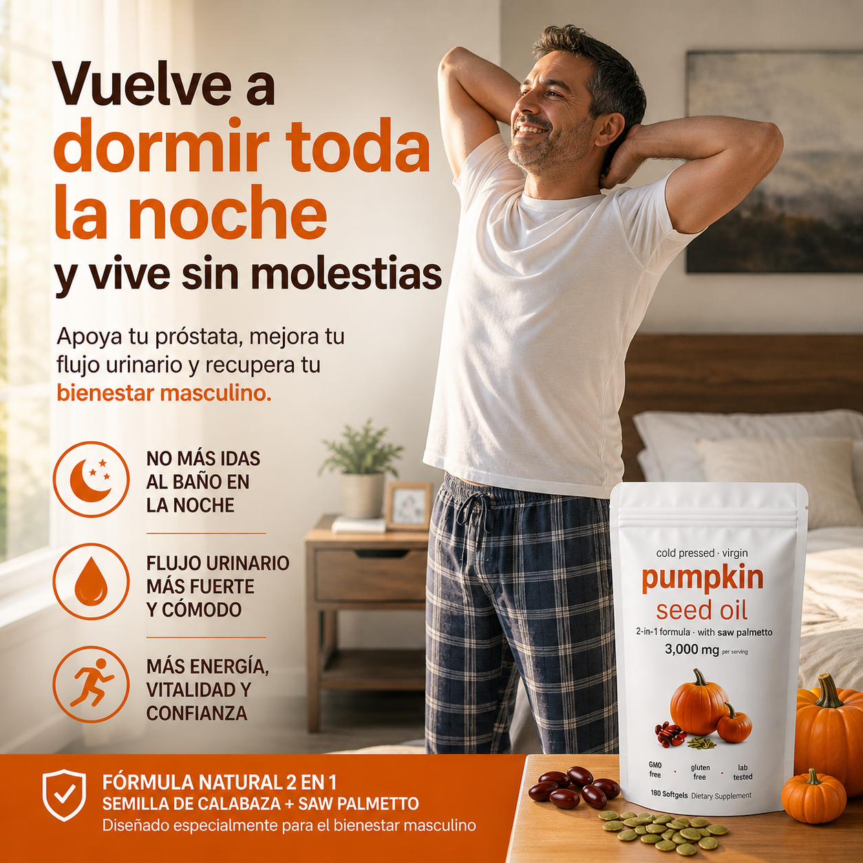 Aceite Semilla Calabaza - Duerme sin interrupciones y mejora tu flujo urinario de forma natural