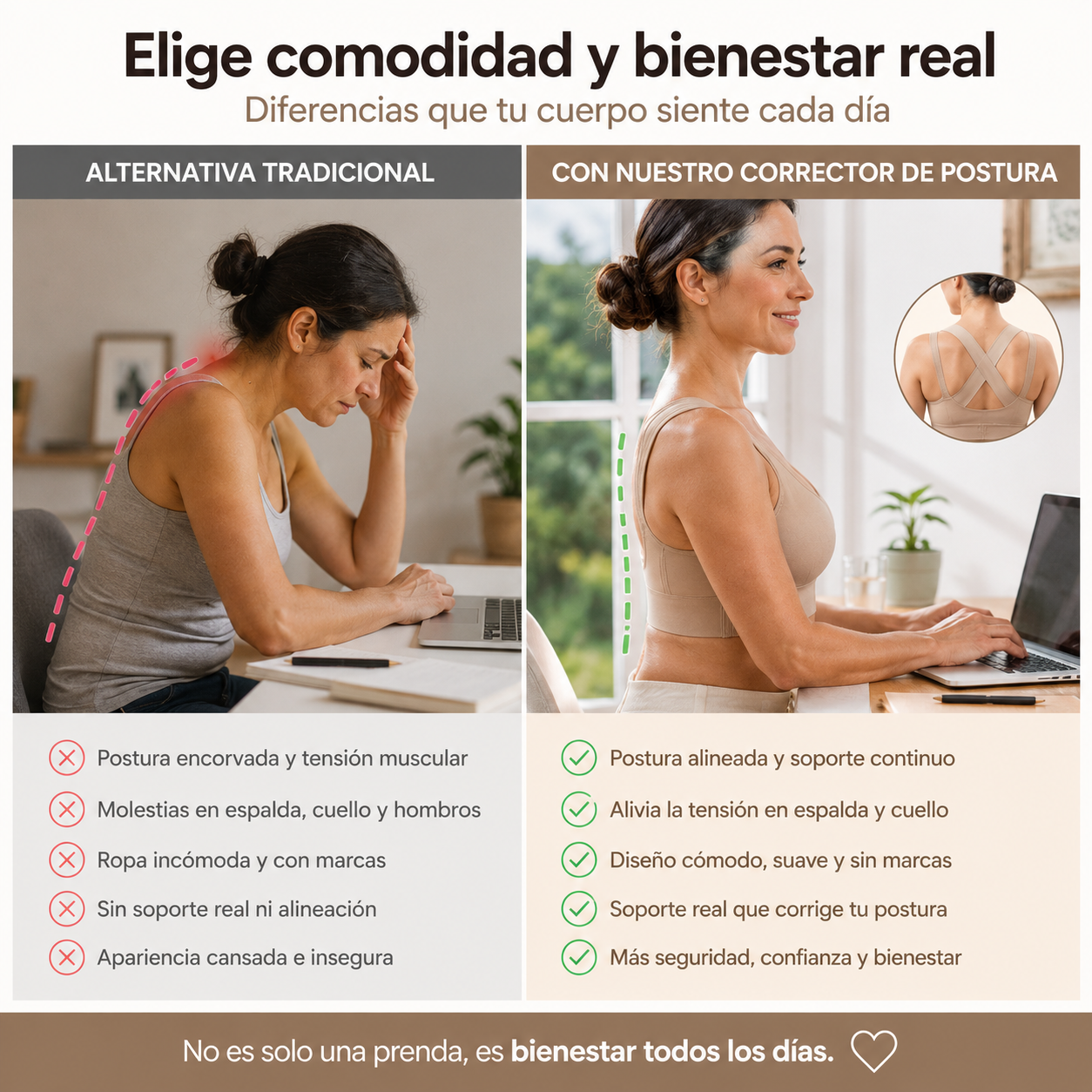 ErgoFem - Mejora tu postura, luce más estilizada y siéntete cómoda todo el día