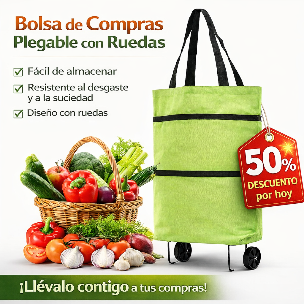 Bolso Plegable Con Ruedas - 2 en 1